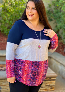 All Roads Lead to You Color Block Tunic