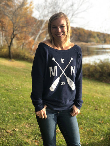 Minnesota Wide Neck Navy Sweatshirt